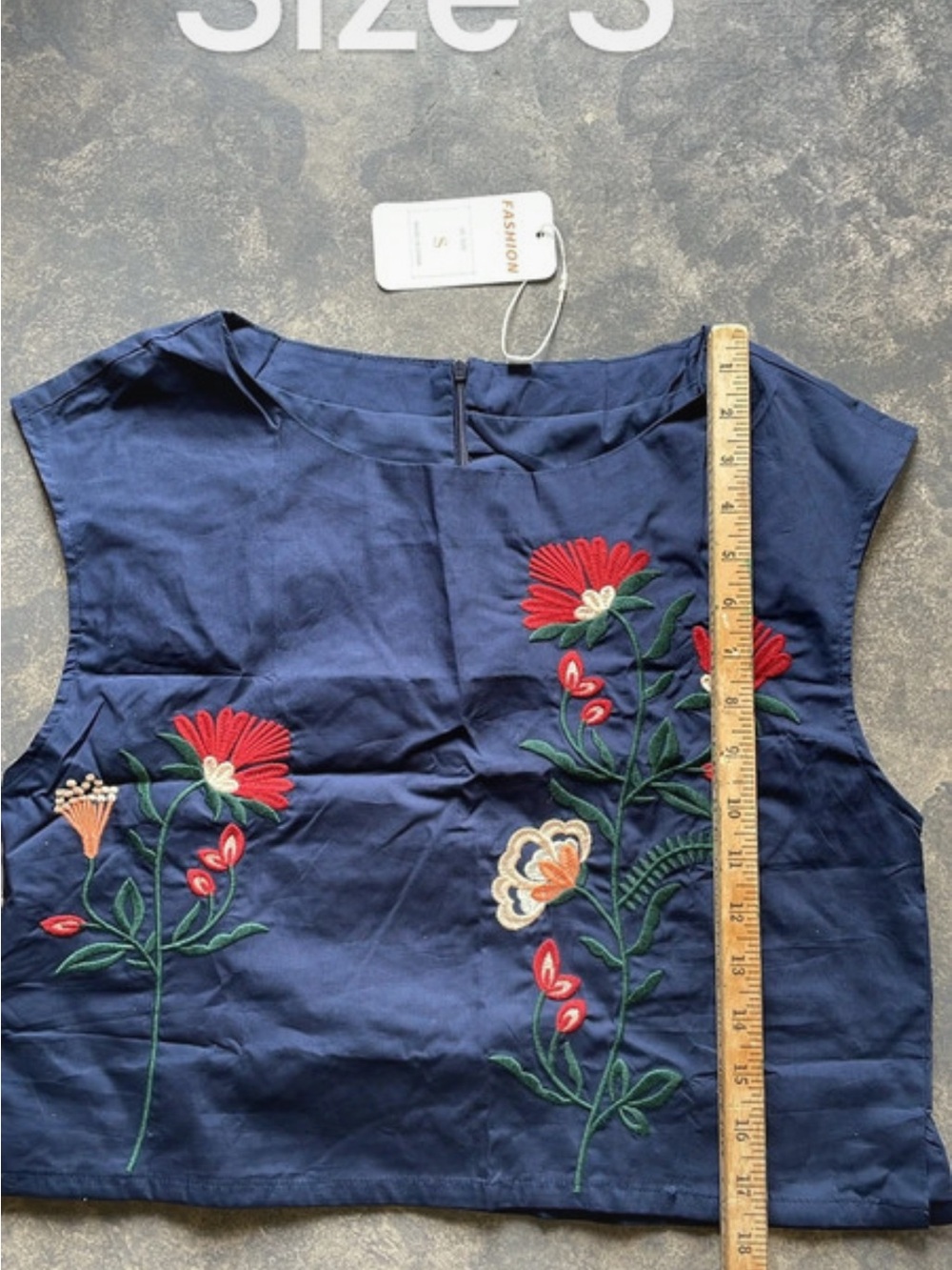 Navy Floral Two-Piece Crop Top & Maxi Skirt Set - Picture 9 of 12